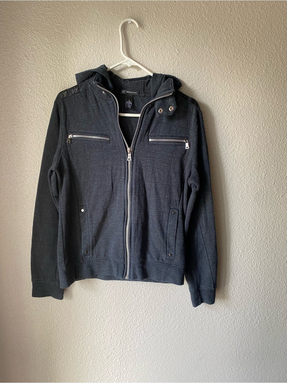 INC International Concepts Men's Charcoal Zip Hoodie Jacket